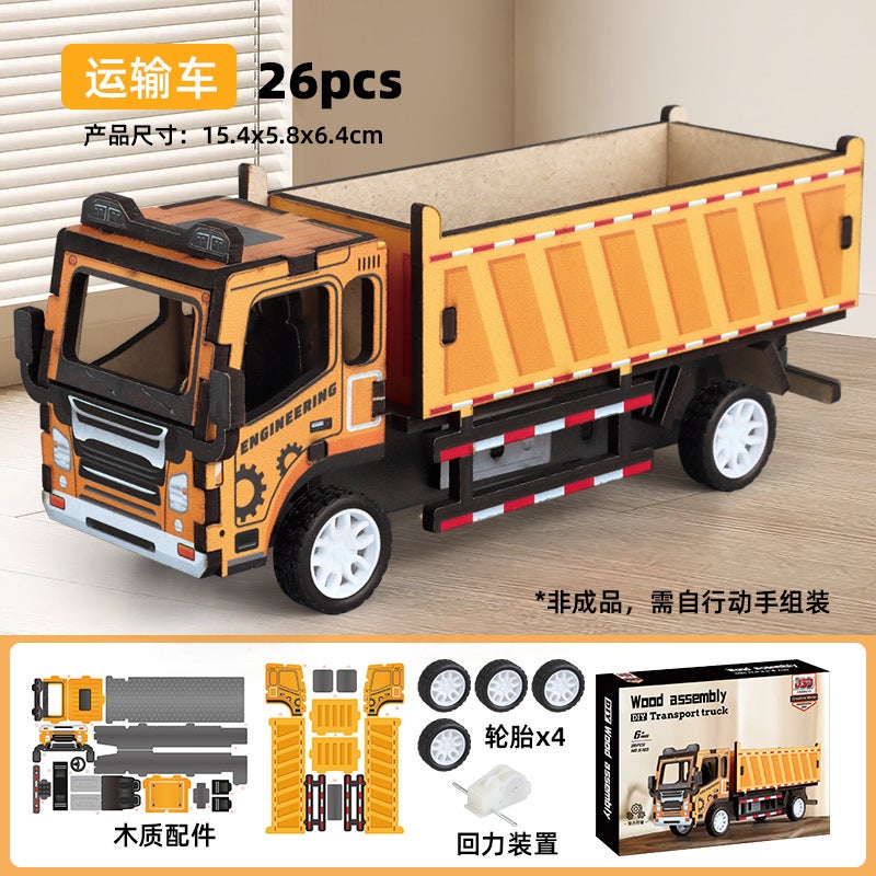 3D Three-Dimensional Puzzle Children'S Parent-Child Toy Car Handmade Puzzle Wooden Model Gift Assembly Interaction - Image 1